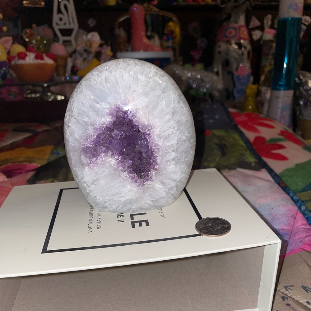 Quartz and amethyst druzy freeform